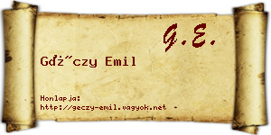 Géczy Emil névjegykártya