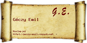 Géczy Emil névjegykártya
