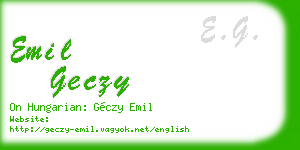 emil geczy business card
