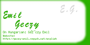 emil geczy business card